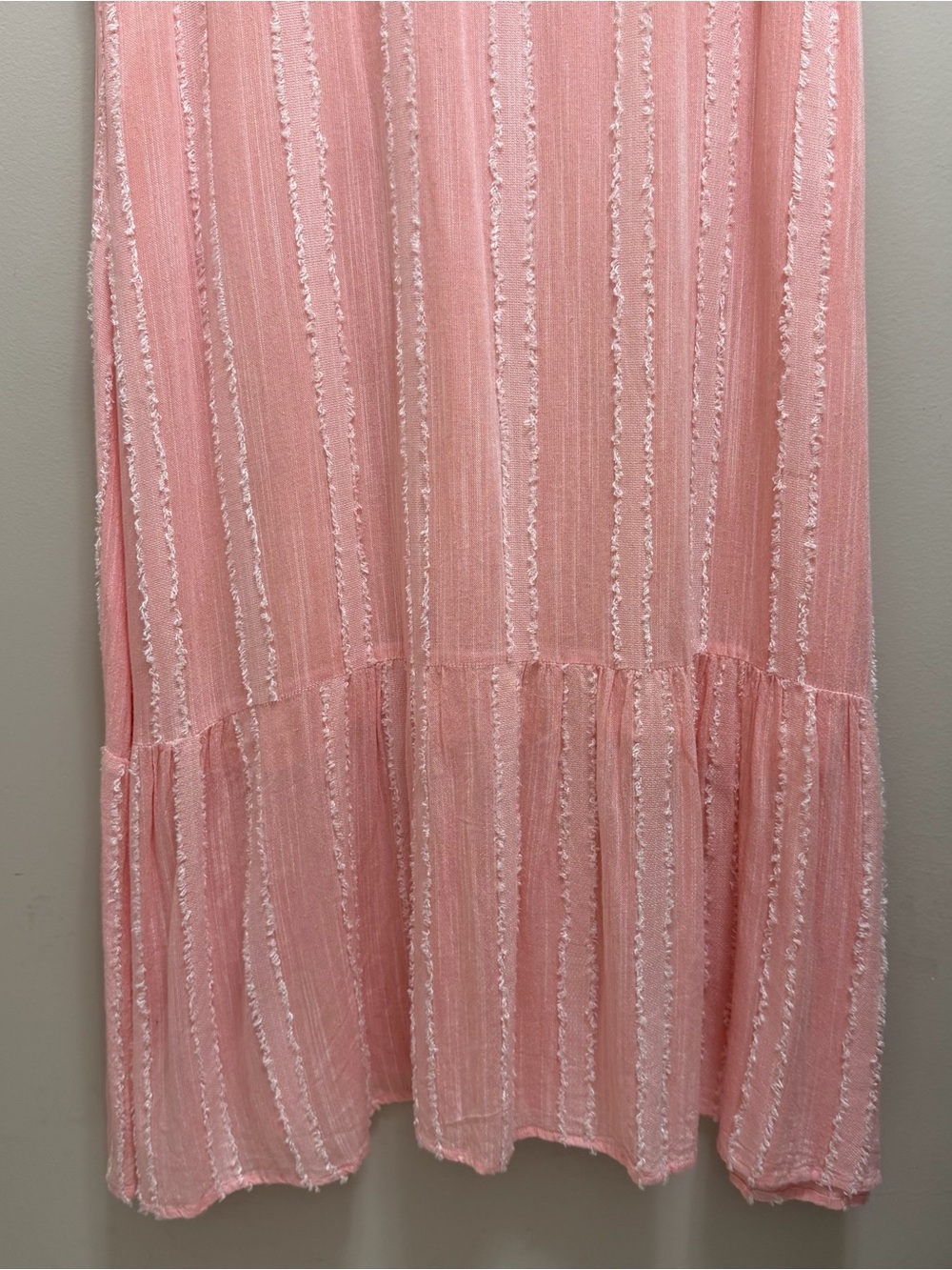 Tuckernuck Peachy Pampelonne Maxi Dress Ruffle Tassel Pink Size M - Picture 9 of 12